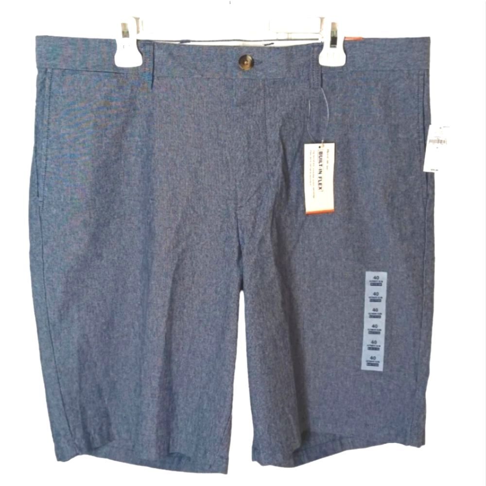 OLD NAVY Men's Chambray Blue Ultimate Slim Shorts Size 40 Travel Stretch NWT